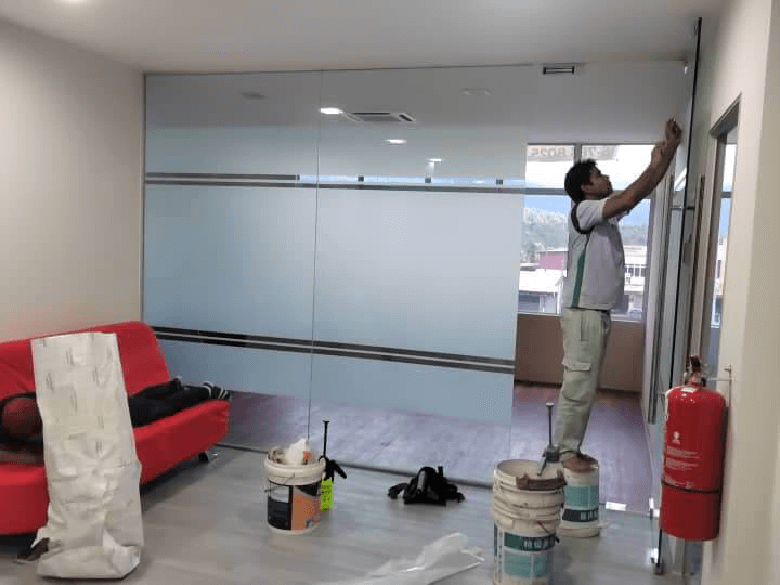 THE BEST FROSTED GLASS LOGO STICKER SENTUL