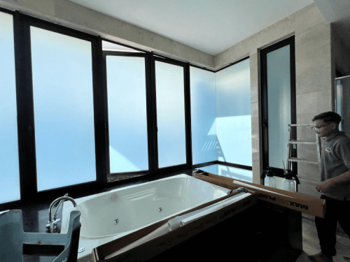 FROSTED GLASS WINDOW FILM STICKER BUKIT TUNKU