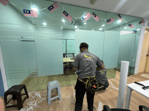 FROSTED GLASS WINDOW FILM STICKER DESA PANDAN